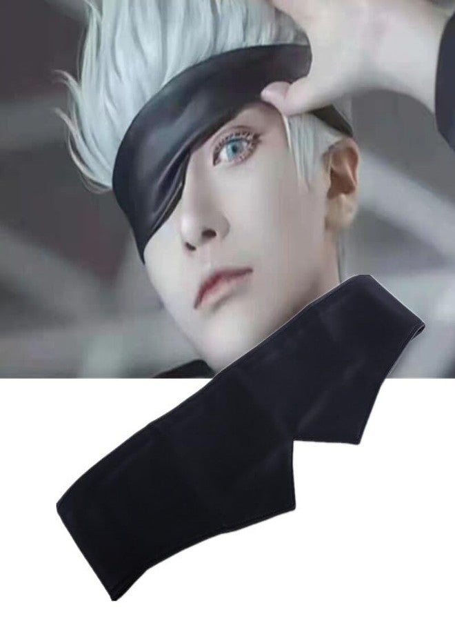 KENMA Jujutsu Kaisen Sorcery Fight Satoru Gojo Cosplay Eye Patch Eye Band Leather Black Props Accessory Halloween for all - Image 1